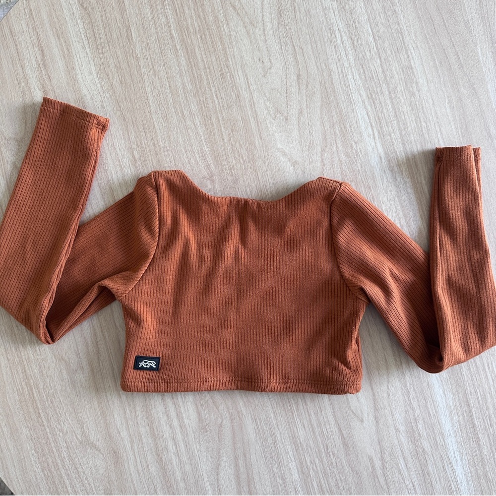 Tiger Friday Honest long sleeve crop top copper color, size CXL - Picture 3 of 5